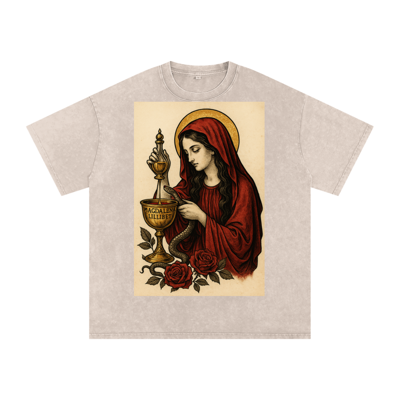 Snow Washed Oversized Cotton T-Shirt